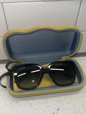 Gucci Black Square Gradient Lens Sunglasses